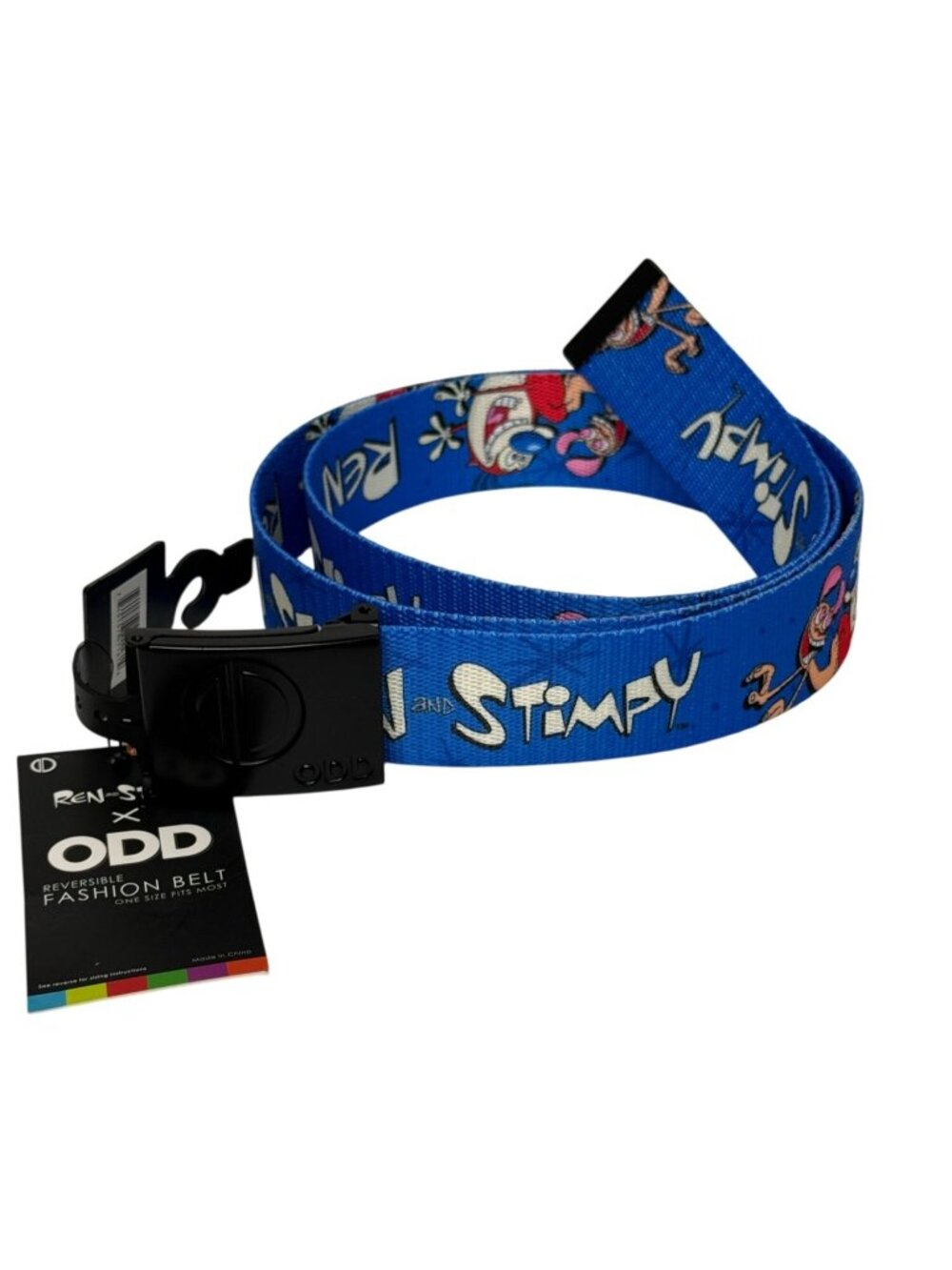 Ren & Stimpy Reversible Web Belt Nickelodeon ODD One Size NWT Blue